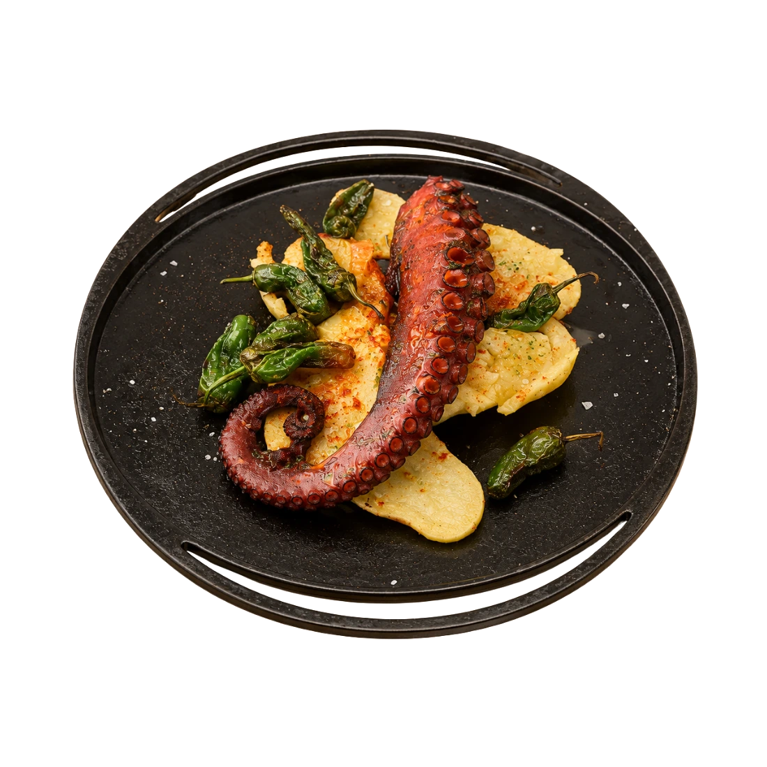 Pulpo y gambón salteados